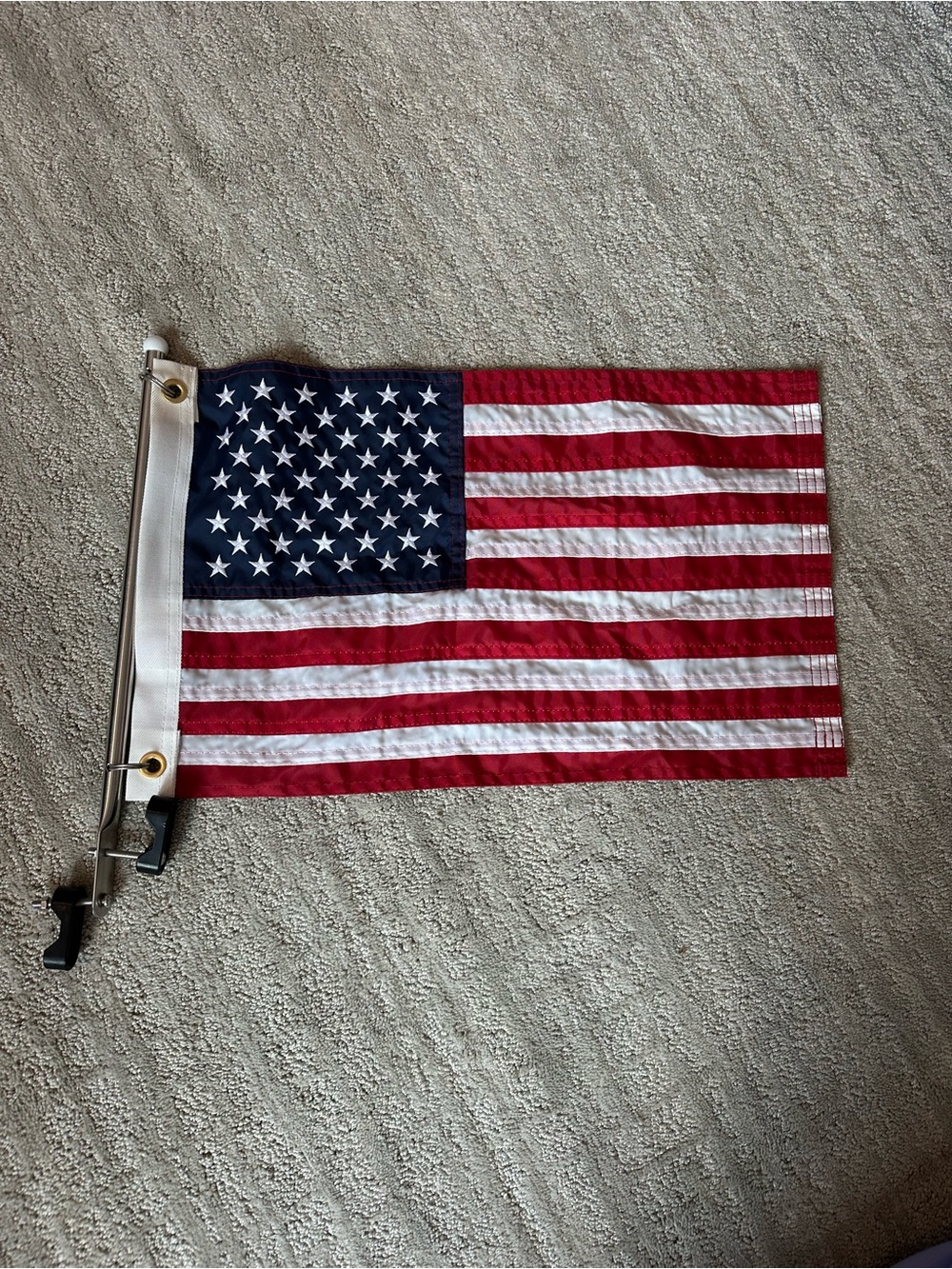 American Patriotic Car Window Flag - Red, White & Blue